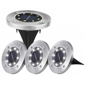 Waterproof 8 LED Pathway Landscape Outdoor Buried Under Ground Pathway Solar LED Lawn Light