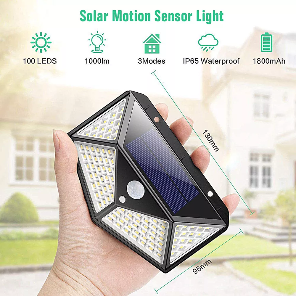 Super Bright Led Remote Control PIR Motion Sensor Outdoor Solar Garden Light