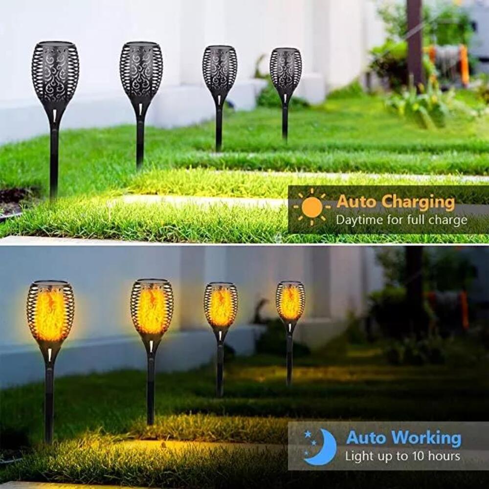 Flickering Flame Dancing Waterproof Landscape Decoration Lighting Dusk To Dawn Outdoor Solar Lawn Torch Lights
