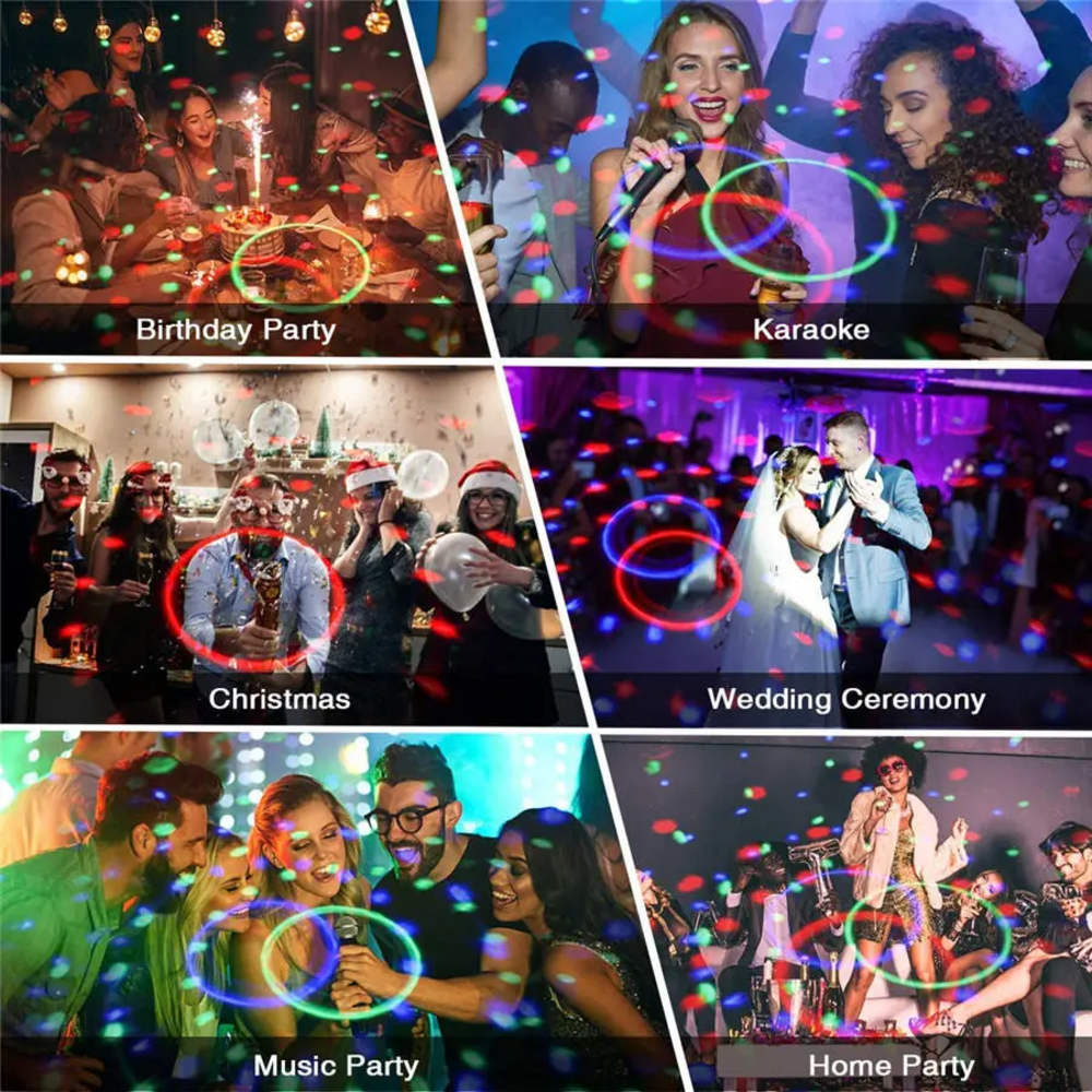 6 Color Belt Remote Control Speaker Party Holiday Disco Led Stage Lights
